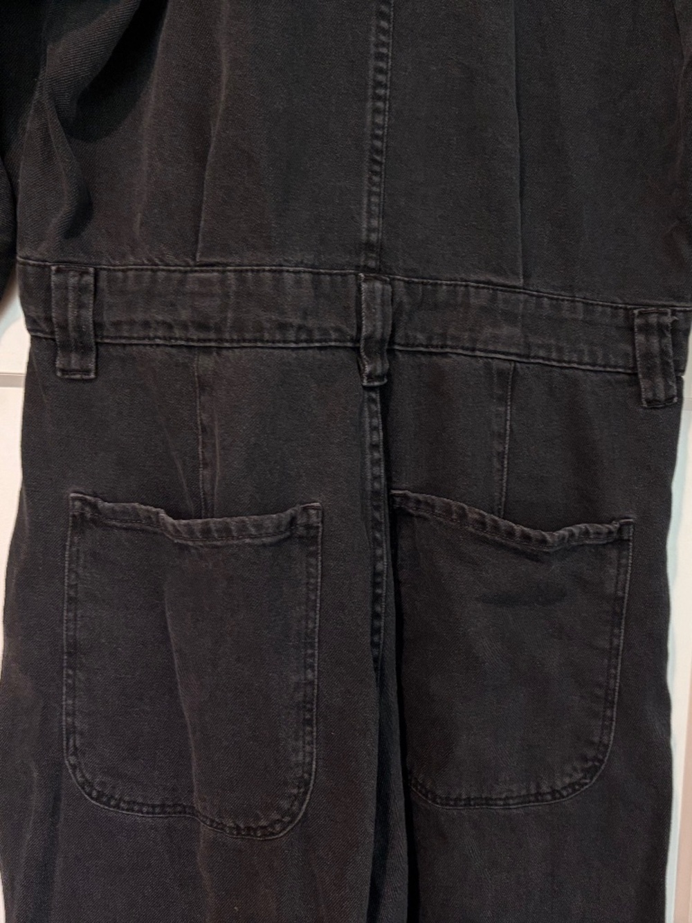 WE THE FREE BLACK DENIM ZIPPER JUMPSUIT LARGE L - Picture 4 of 11